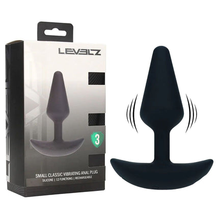 LEVELZ Classic Vibrating Silicone Small Anal Plug - Black