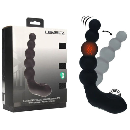 LEVELZ Rechargeable Heating Beaded Prostate Massager - Black