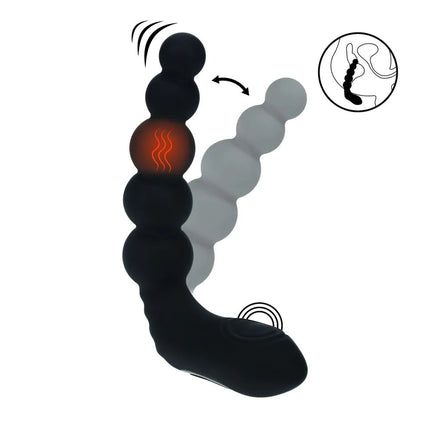 LEVELZ Rechargeable Heating Beaded Prostate Massager - Black