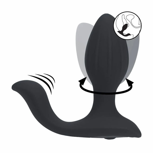 LEVELZ Vibrating & Rotating Anal Plug with Ball Stimulator - Black