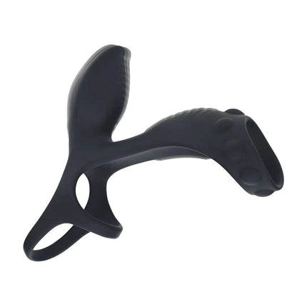LEVELZ Vibrating Cock & Ball Ring with Shaft Loop - Black