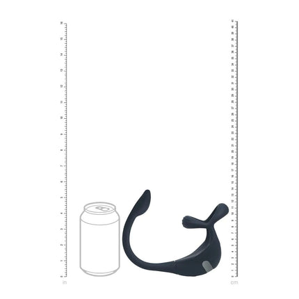 LEVELZ Remote Controlled Vibrating TriO Cock Ring with Prostate Stimulator - Black