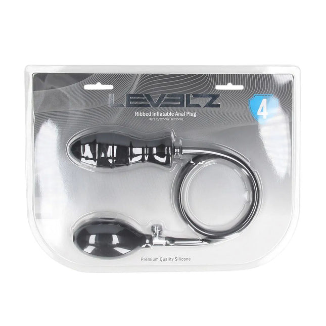 LEVELZ Ribbed Inflatable Anal Plug - Black