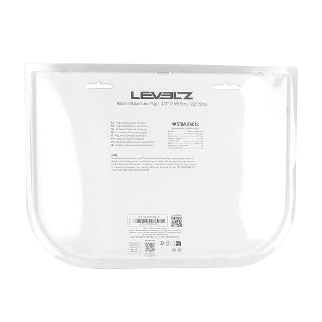 LEVELZ Ribbed Inflatable Anal Plug - Black