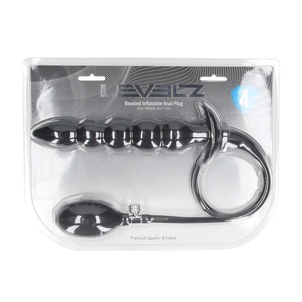 LEVELZ Beaded Inflatable Anal Plug - Black