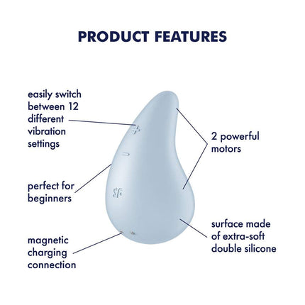 Light Blue Satisfyer Dew Drop Vibrator Product Features