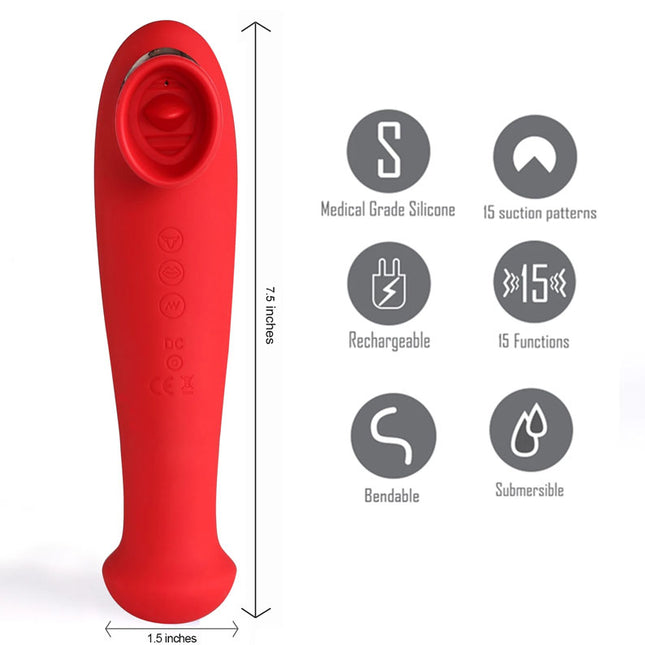 Maia Destiny Red Tongue Vibrator Wand