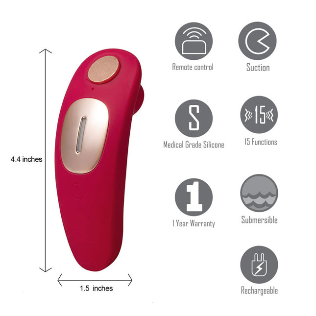 Maia Remi Red Panty Vibrator with Suction Features