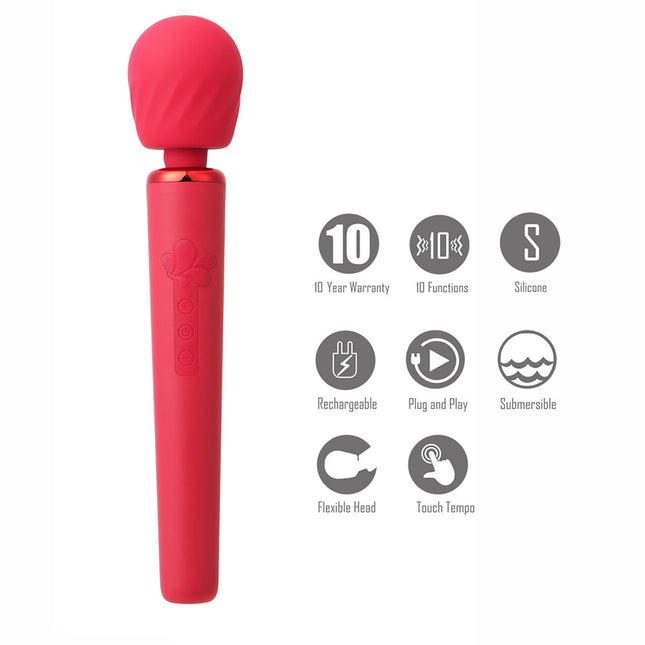 Maia NALA - Red 30 cm USB Rechargeable Massage Wand