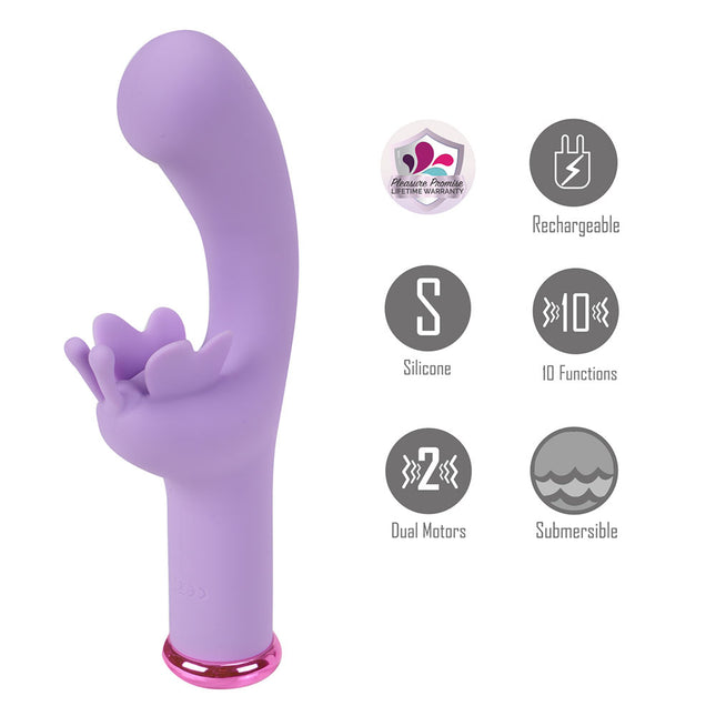 Maia MYLA - Lavender 15.9 cm USB Rechargeable Butterfly Vibrator