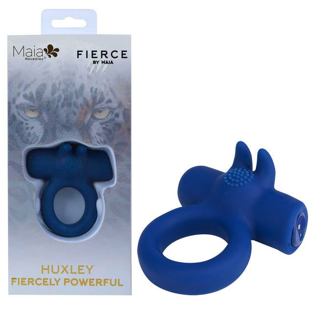 Maia HUXLEY Blue Strong Vibrating Cock Ring