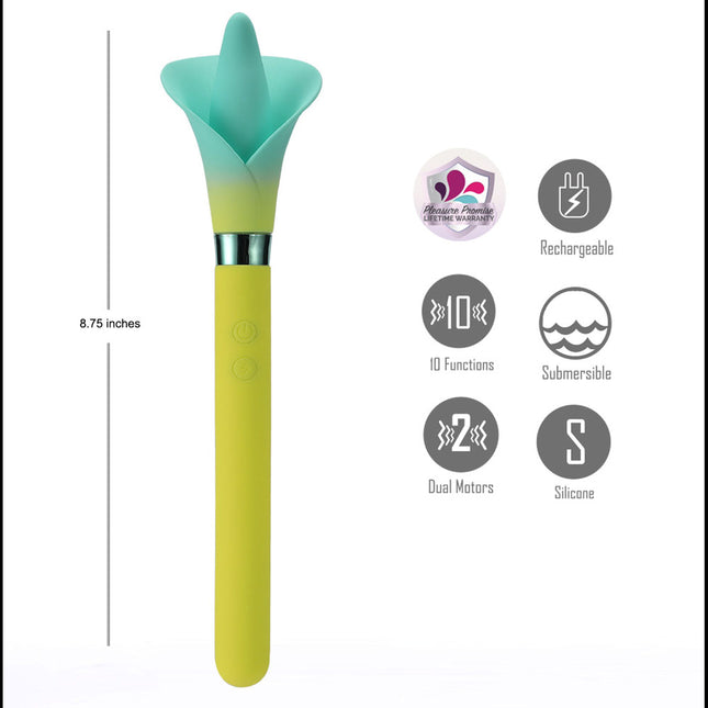 Maia Vala Fiercely Powerful Green Flower Vibrator