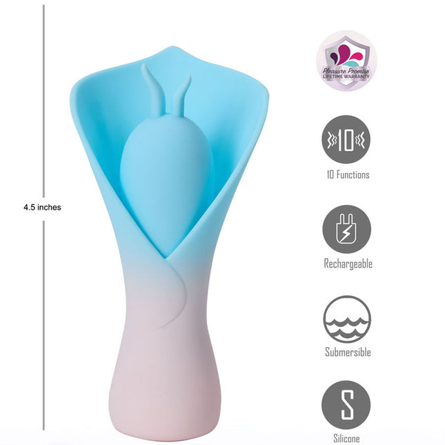 Maia Mina Fiercely Powerful Blue Fluttering Flower Vibrator