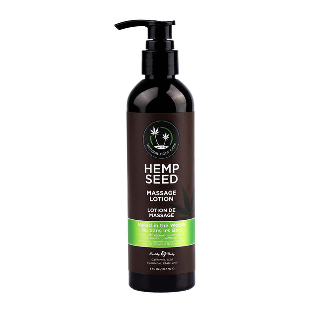 Hemp Seed Massage Lotion Naked In The Woods (White Tea & Ginger) Scented - 237ml Bottle