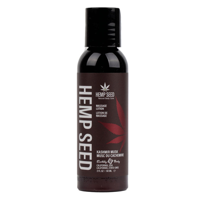 Hemp Seed Massage Lotion Kashmir Musk (Brandy, Jasmine, Cedarwood Musk) Scented - 59ml Bottle