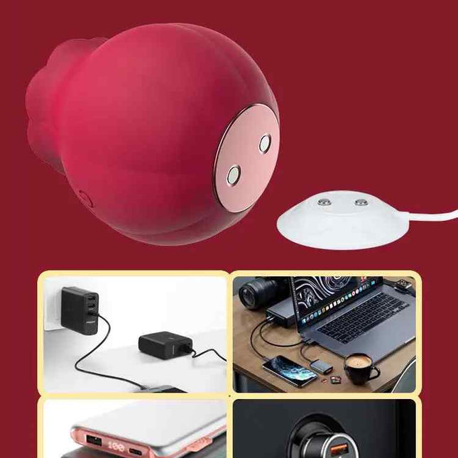 Magnetic Charging Clitoral Stimulator Rose Licking Vibrator