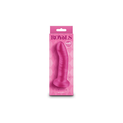 Box Front View of Royals Charlie 5 Inch Soft Pink Dildo