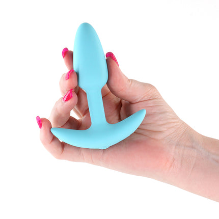 Techno Trance Blue Vibrating Plug with App Control