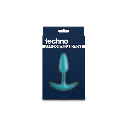 Techno Trance Blue Vibrating Plug with App Control