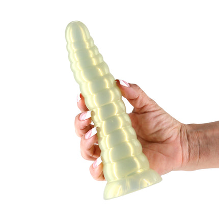 Hand Holding Fantasia Nymph Amber 7.5 Inch Dildo