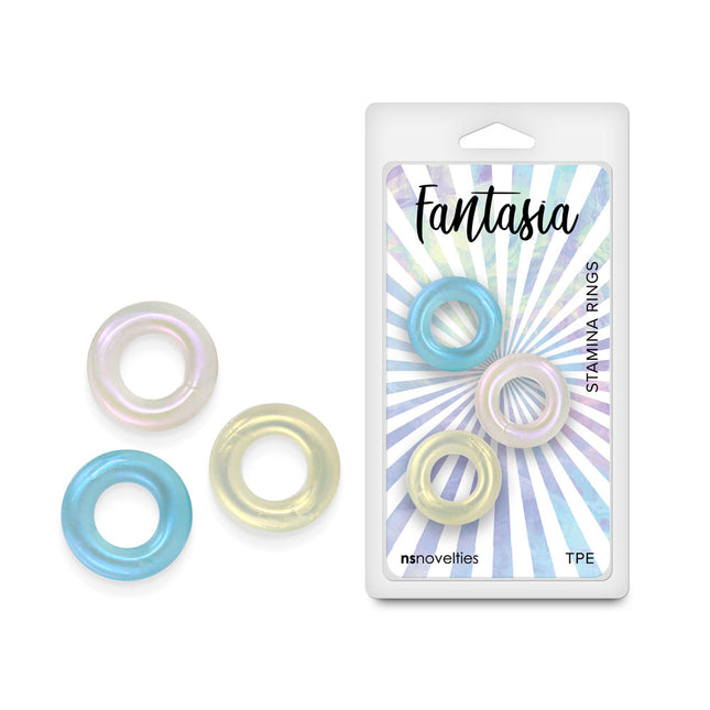 Fantasia Stamina Multicolour Cock Rings - Set of 3