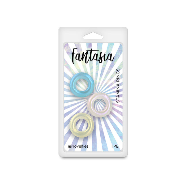 Fantasia Stamina Multicolour Cock Rings - Set of 3