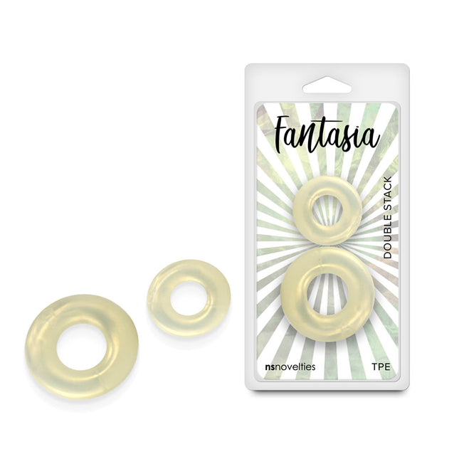 Fantasia Double Stack Amber Cock Rings - Set of 2