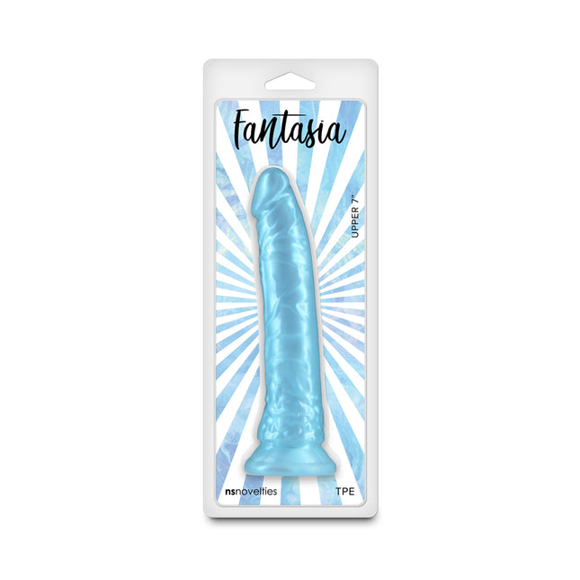 Fantasia Upper 7 Inch Turquoise Pearlescent Blue Dildo