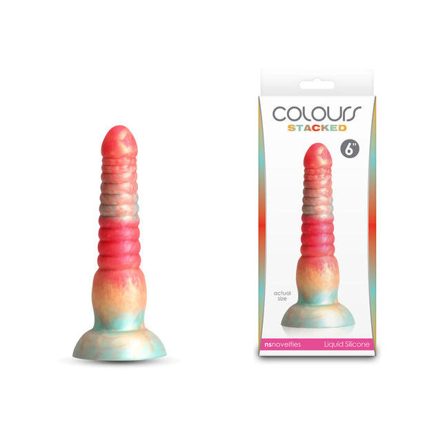 Colours Stacked Red/Gold 6 Inch Fantasy Dildo with Case