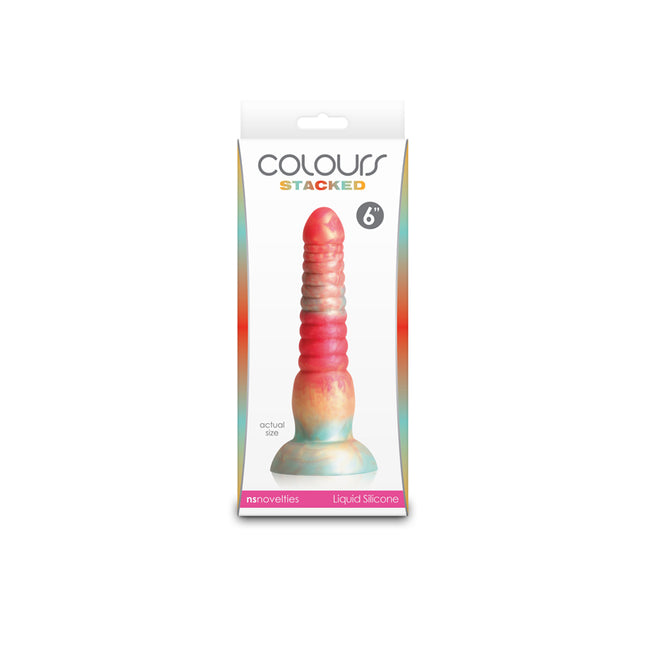 Colours Stacked Red/Gold 6 Inch Fantasy Dildo