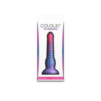 Box rear view of Colours Stacked Pink/Blue 6 Inch Fantasy Dildo