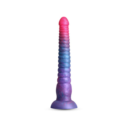 Colours Stacked Pink/Blue 9 Inch Fantasy Dildo front view