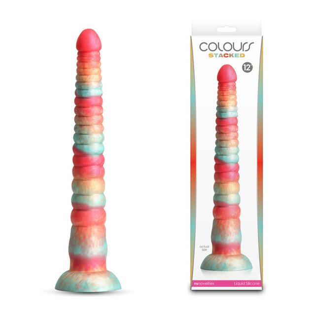 Colours Stacked Red/Gold 12 Inch Fantasy Dildo with Case