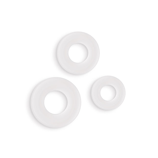 Firefly Bubble White Glow in Dark Cock Rings - Set of 3