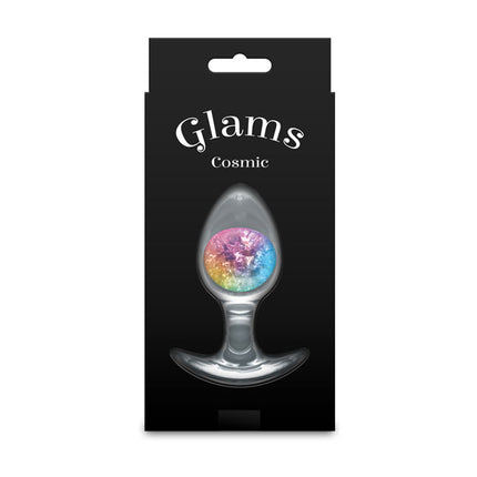 Glams Cosmic Clear/Rainbow 9.5cm Small Butt Plug