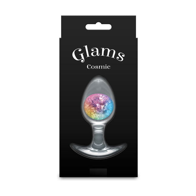 Glams Cosmic Clear/Rainbow 9.5cm Small Butt Plug