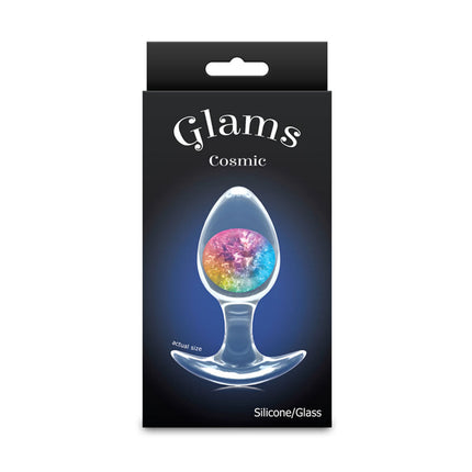 Glams Cosmic Clear/Rainbow 9.5cm Small Butt Plug