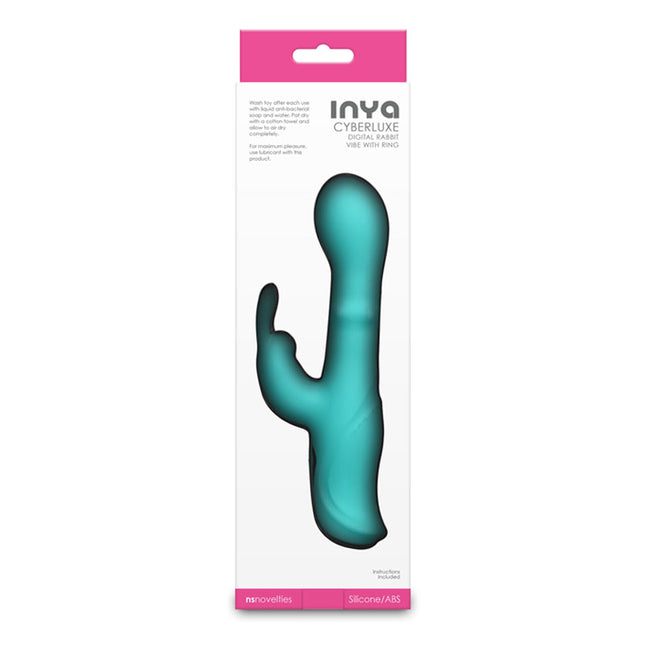 INYA Cyberluxe Aqua 18cm Rabbit Vibrator with Sliding Ring Shaft