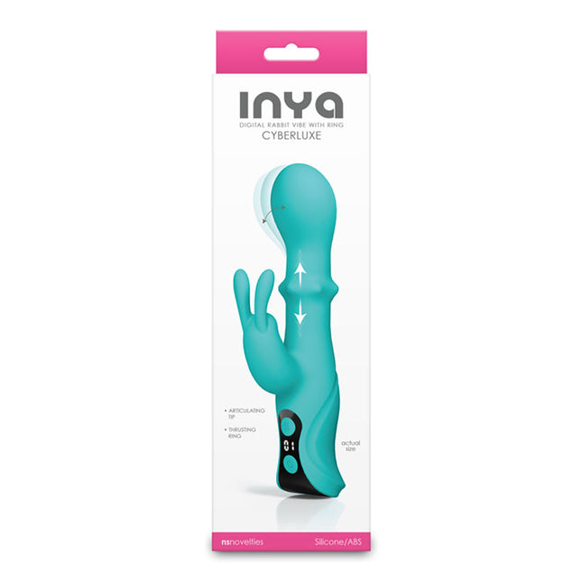 INYA Cyberluxe Aqua 18cm Rabbit Vibrator with Sliding Ring Shaft