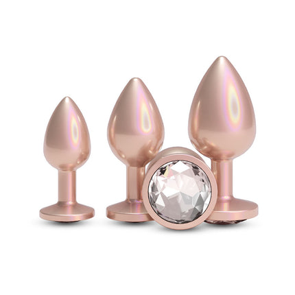 Rear Assets Trainer Kit Iridescent Champagne Metallic Butt Plugs - Set of 3