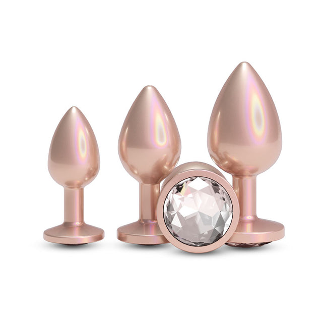 Rear Assets Trainer Kit Iridescent Champagne Metallic Butt Plugs - Set of 3