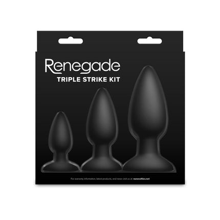 Renegade Triple Strike Kit - Black Butt Plugs Set of 3