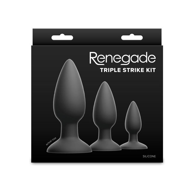 Renegade Triple Strike Kit - Black Butt Plugs Set of 3