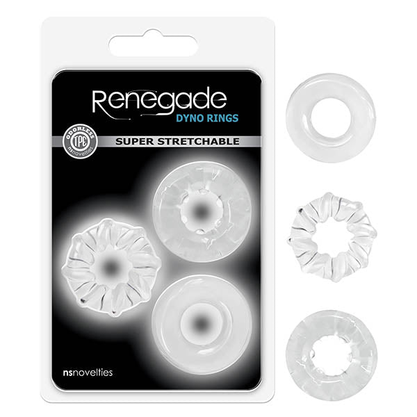 Renegade Dyno Clear Cock Rings - Set of 3