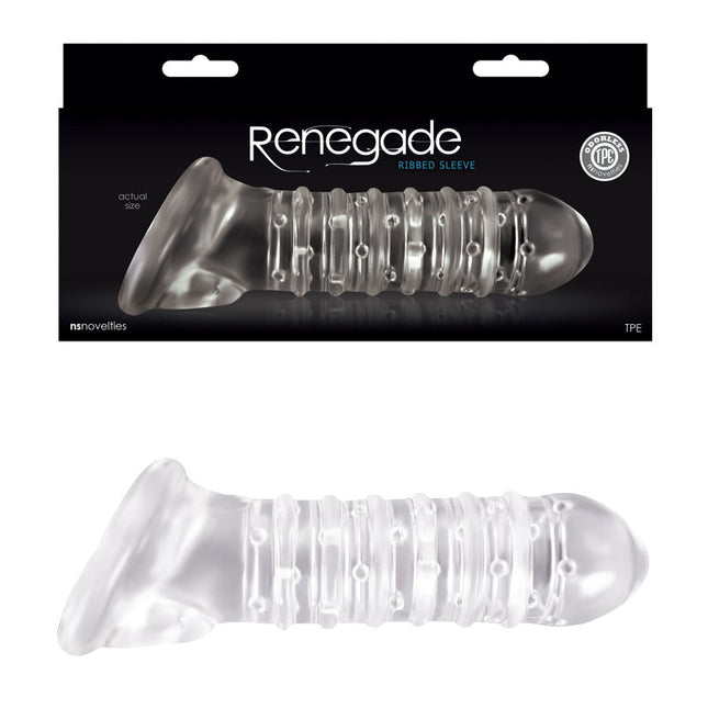 Nsnovelties Renegade Ribbed Clear Penis Extension Sleeve