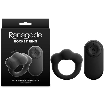 Renegade Rocket Ring - Black Vibrating Cock Ring with Wireless Remote
