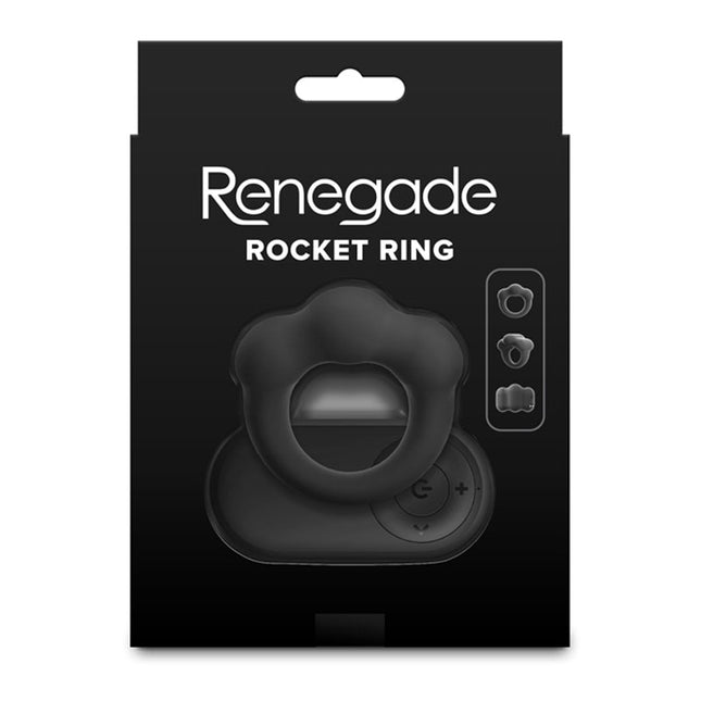 Renegade Rocket Ring - Black Vibrating Cock Ring with Wireless Remote