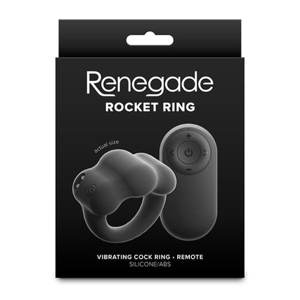 Renegade Rocket Ring - Black Vibrating Cock Ring with Wireless Remote