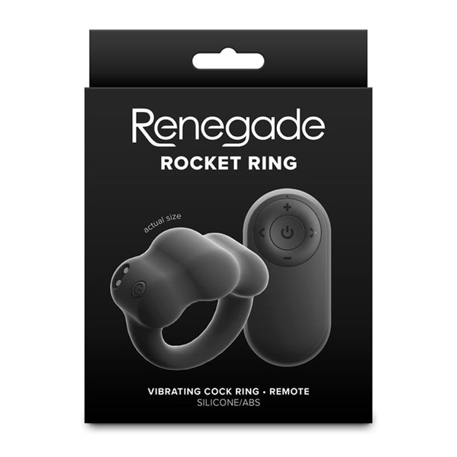 Renegade Rocket Ring - Black Vibrating Cock Ring with Wireless Remote