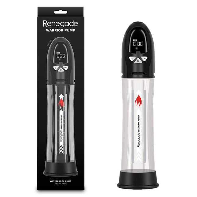 Renegade Warrior Pump Black/Clear Waterproof Automatic Penis Pump